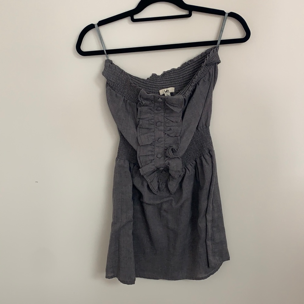 Strapless soft brown dress